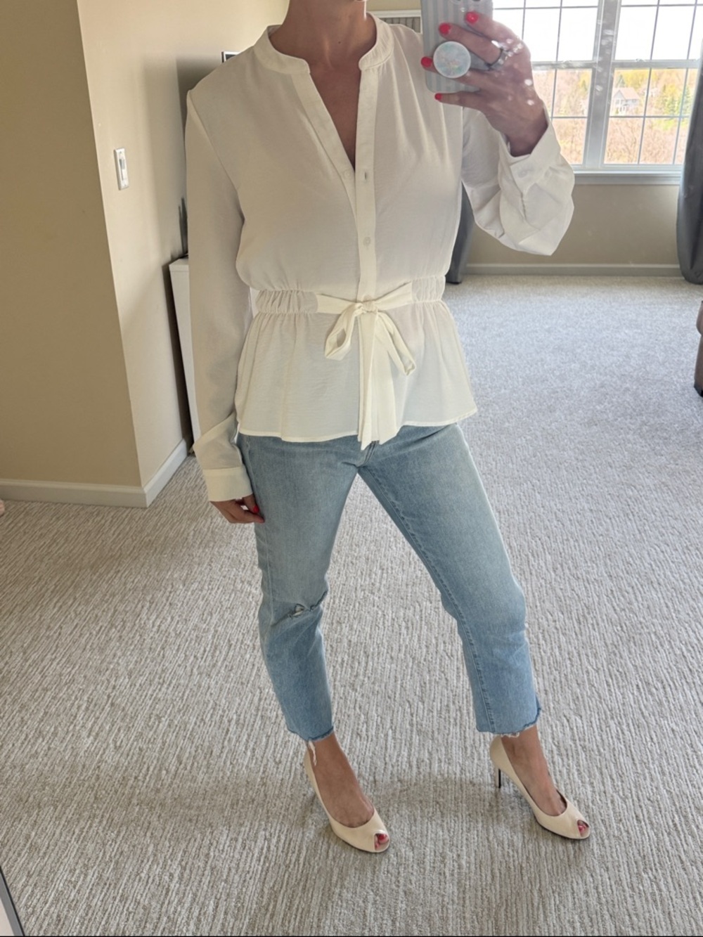 Tie waist blouse